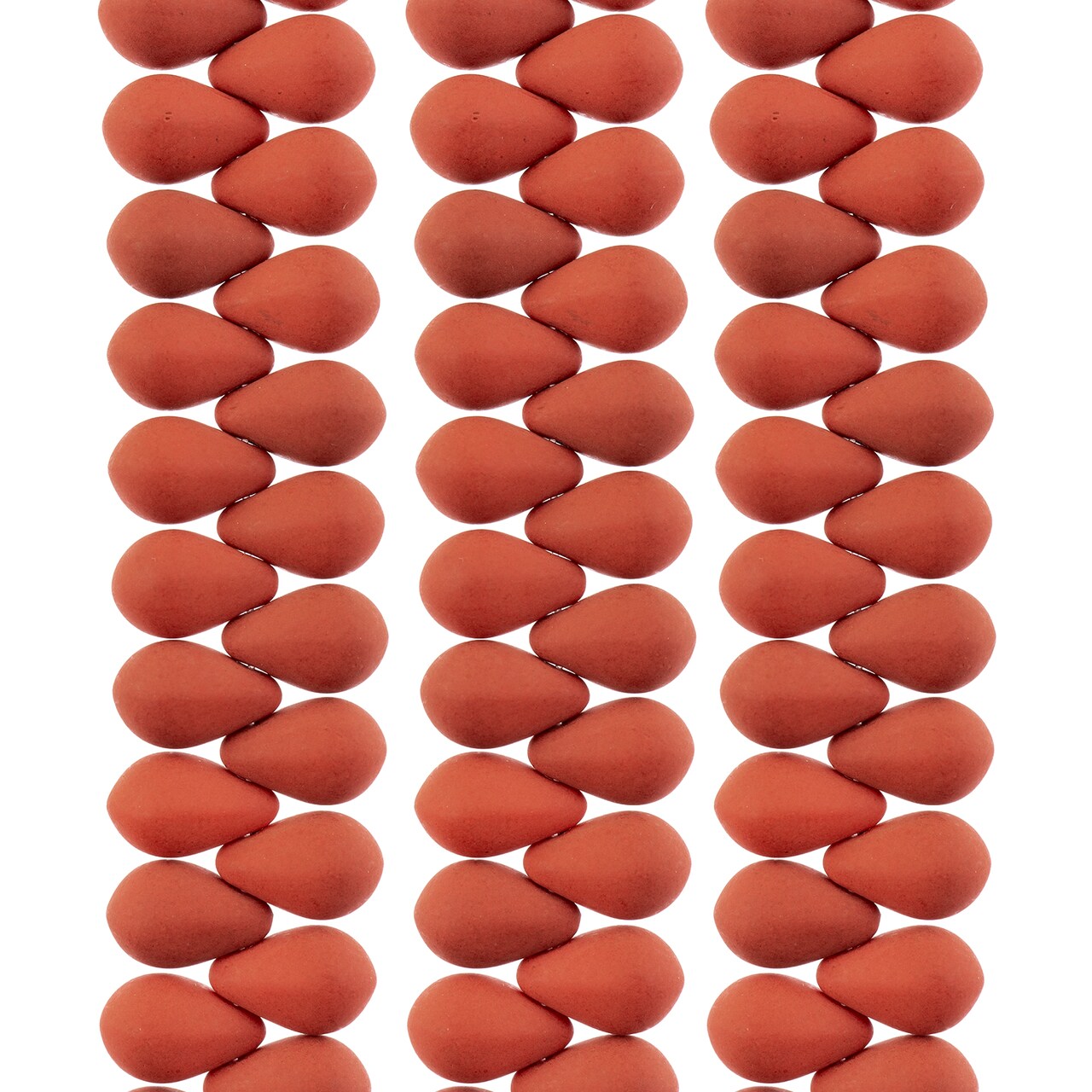 John Bead 114pcs 6x9mm Czech Glass White Alabaster Velvet Drop Bead Strands